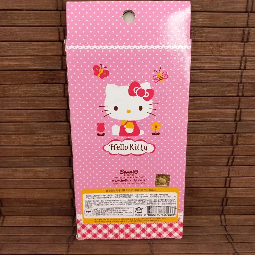 Hello Kitty Sanrio 10 Pencil Set For Korea Only 2009 Birds Butterflies
